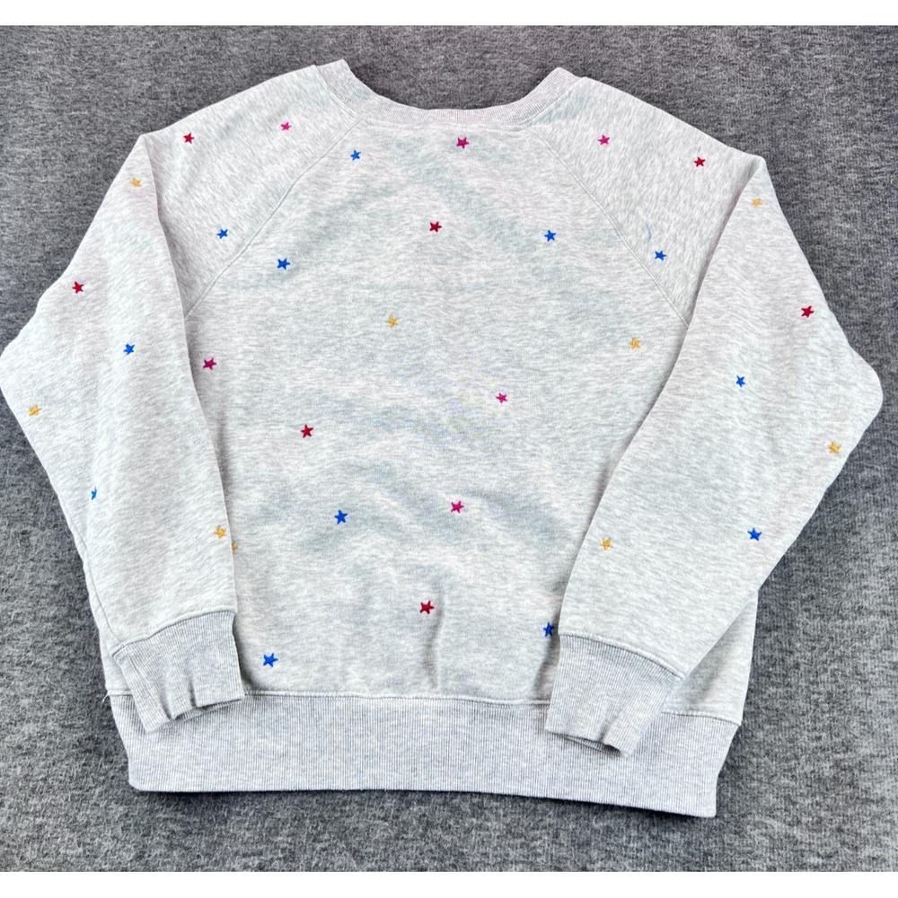 Old Navy Sweatshirt Women's XS Gray Heather With Stars Long Sleeve